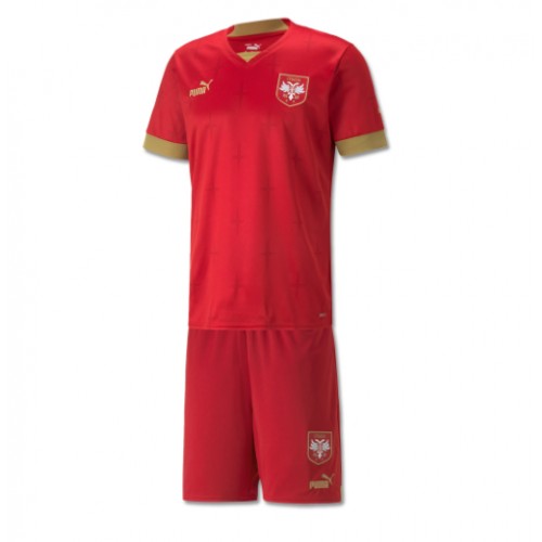 Fotballdrakt Barn Serbia Hjemmedraktsett VM 2022 Kortermet (+ Korte bukser)